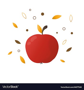 ripe juicy red apple in autumn style