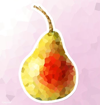 Ripe pear crystallized style sticker illustration | Free  illustration - 2341152