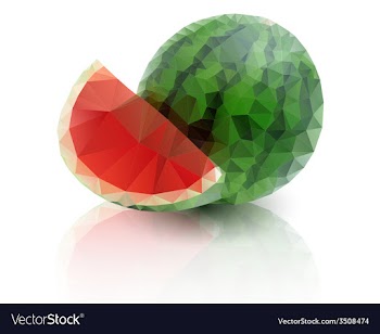 Ripe watermelon with a slice on white background vector image
