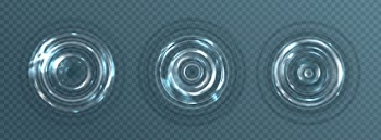 Ripple effect with circle waves on water surface Free Vector