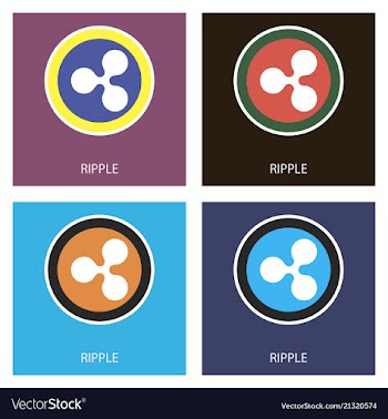 Ripple xrp outline icon cryptocurrency e-currency vector image