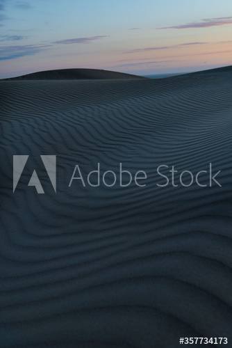 Ripples on sand dunes at dusk