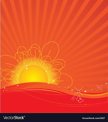 Rising sun vector image