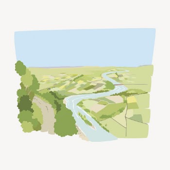 River background, nature illustration psd. | Free PSD - rawpixel