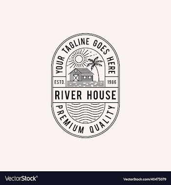 river house logo stamp