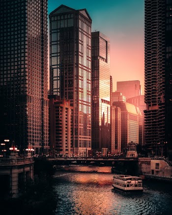 River In Between Buildings