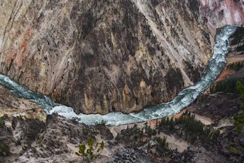 river in the middle of mountain and forest