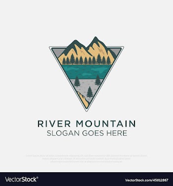 river mountain logo design with triangleoutdoor