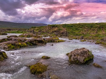 River Near Mountain Range