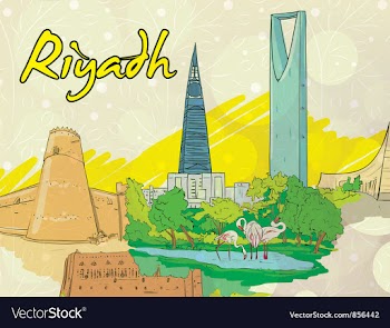 Riyadh doodles vector image