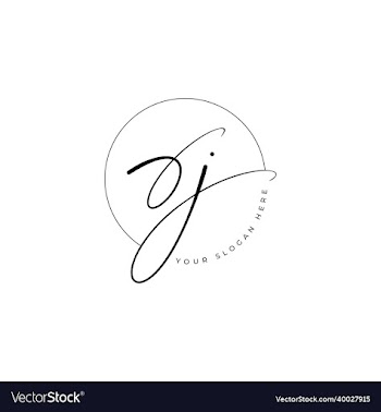 rj initial letters signature logo or handwritten l