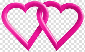 RNDOM, two pink hearts illustration transparent background PNG clipart