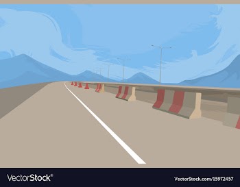 Road and construction scene vector image