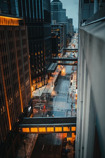 Road Between Buildings