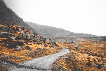 road between rocky plains