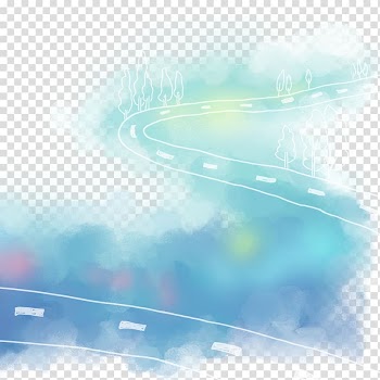 Road illustration, Watercolor painting Graphic design Cartoon Drawing, Drawing cartoon road transparent background PNG clipart