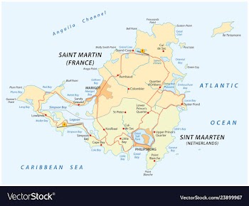 					Road map of sint marteen-sint maarten vector image														