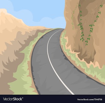 Road on hill vector image