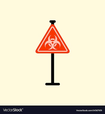 Road sign with an radioactive symbol vector image