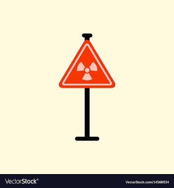 Road sign with an radioactive symbol vector image