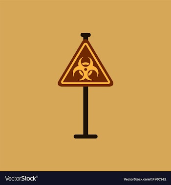 Road sign with an radioactive symbol vector image