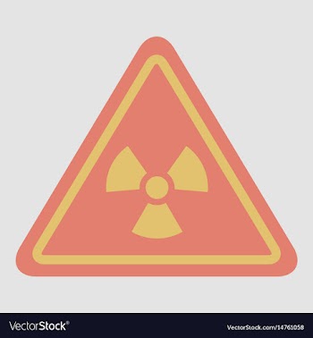 Road sign with an radioactive symbol vector image