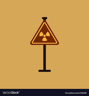 Road sign with an radioactive symbol vector image
