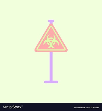 Road sign with an radioactive symbol vector image