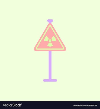 Road sign with an radioactive symbol vector image
