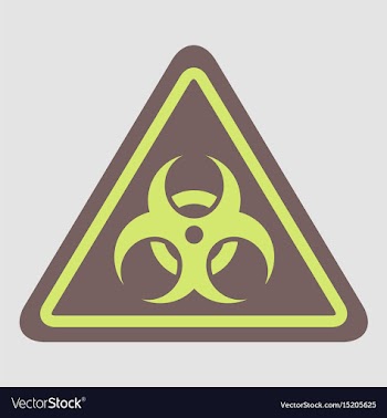 Road sign with an radioactive symbol vector image