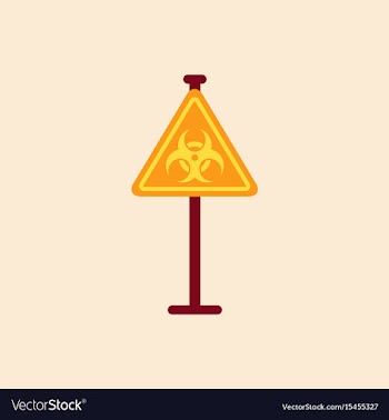 Road sign with an radioactive symbol vector image