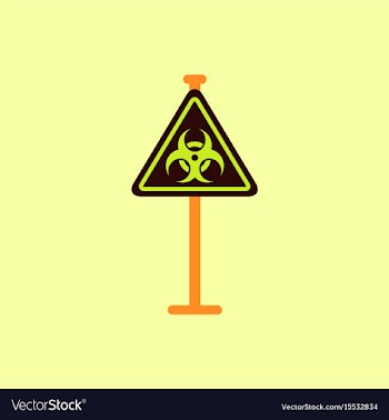 Road sign with an radioactive symbol vector image
