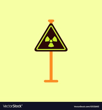 Road sign with an radioactive symbol vector image