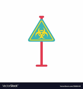 Road sign with an radioactive symbol vector image