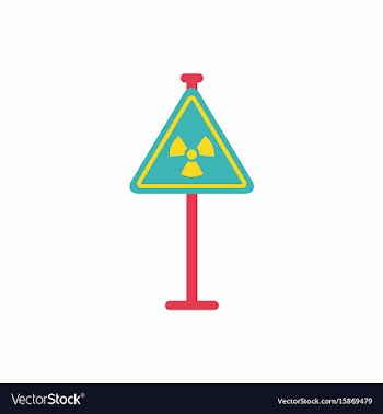Road sign with an radioactive symbol vector image