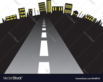Road to City Silhouette2 vector image