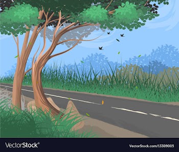 Roadside vector image
