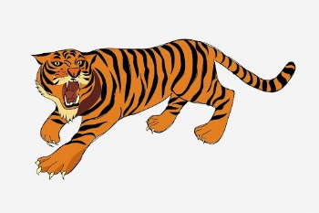 Roaring tiger clipart illustration. Free | Free Photo - rawpixel