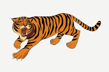 Roaring tiger clipart, wild animal | Free PSD - rawpixel