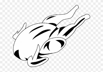 Roast Chicken Steak Black And White Clip Art - Clipart Of A Meat ...