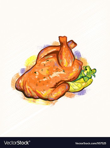 Roast chicken vector image