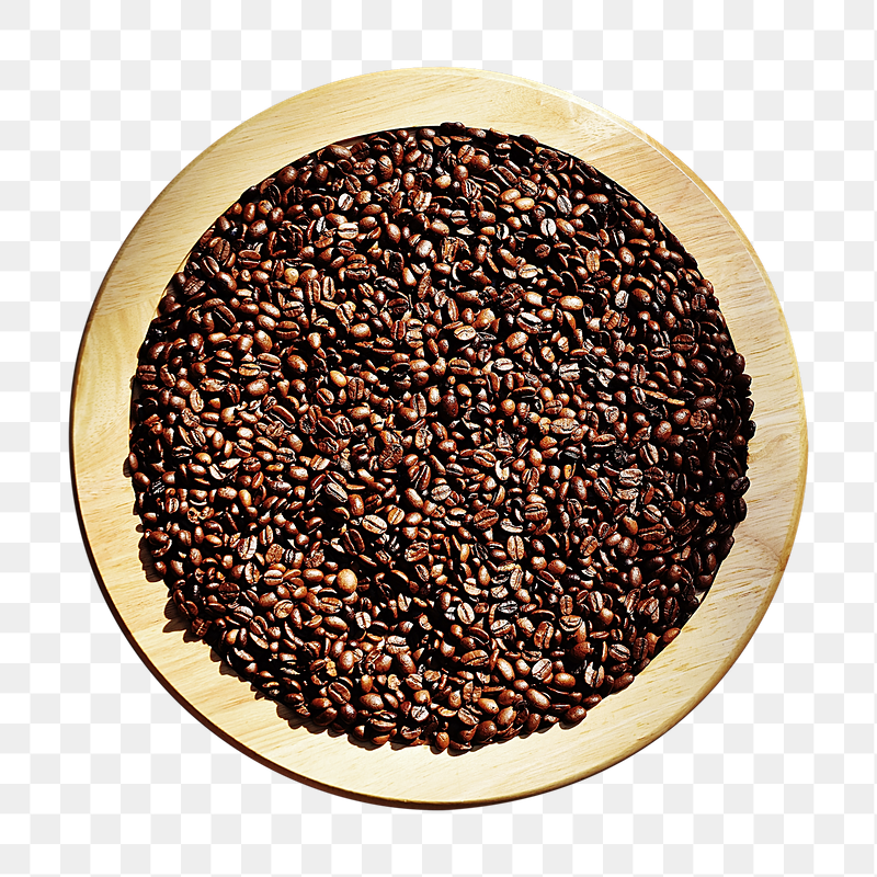 Roasted coffee beans png on a plate, | Free PNG - rawpixel