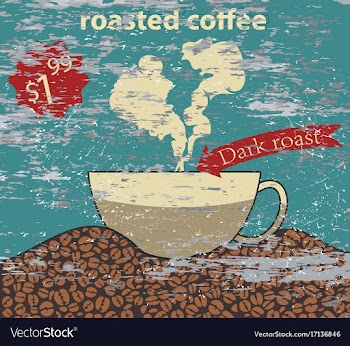 Roasted coffee with a cup vector image