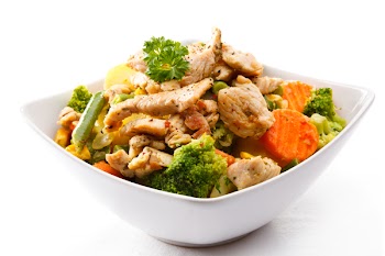 Roasted meat and vegetables