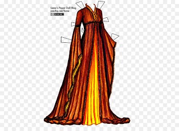 Robe Gown Costume Clothing Pattern - paper dolls 