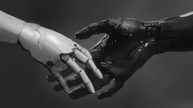 Robot and Human Hands in Contrast: Technology Meets Humanity Robot and Human Hands in Contrast: Technology Meets Humanity