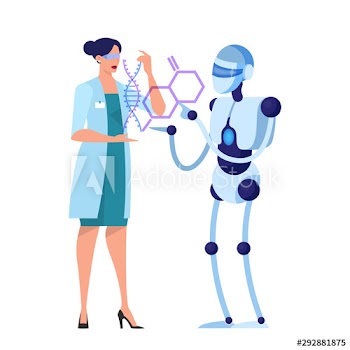 Robot and scientist work together