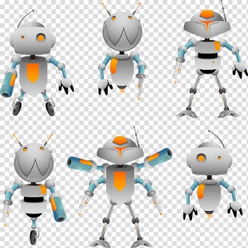 Robot Cartoon, Creative white robot transparent background PNG clipart