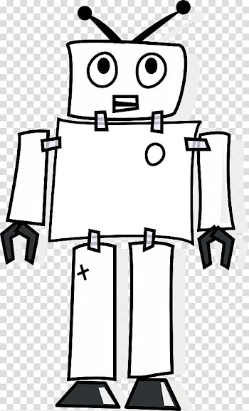 Robot Cartoon , Halloween Black And White transparent background PNG clipart