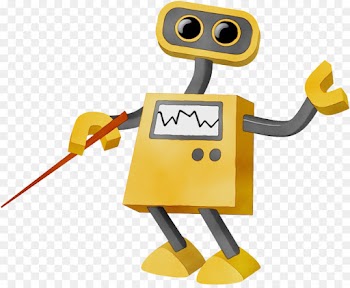 robot cartoon yellow technology machine